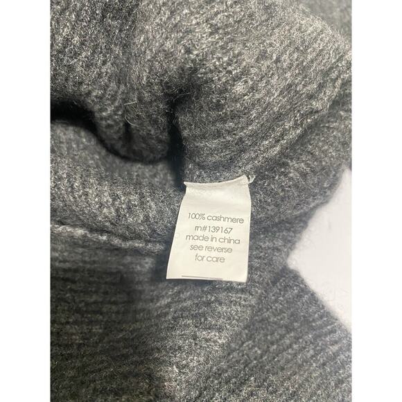 27 Miles 100% Cashmere Sweater XS Gray Pullover Front Tie Knit Lightweight Cozy - Picture 10 of 11